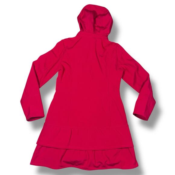 Betsey Johnson Trench Coat Cranberry Pink Medium Fleece Lined Preppy Fall Jacket - Picture 11 of 11